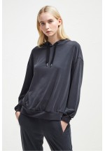 French Connection Washed Cupro Jersey Hoodie (Black)